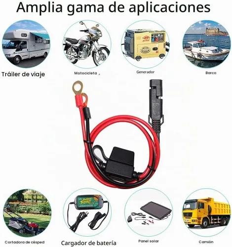Vista 6 de SPARKING Conjunto de terminales de anillo de conexión rápida/desconexión del arnés de terminal SAE de 2 pies, fusible de 10 A (2 pies)