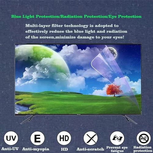 Vista 3 de AIZYR Película protectora de pantalla de TV antiarañazos de 75 a 85 pulgadas, ultra transparente, antiluz azul, cubierta protectora de pantalla