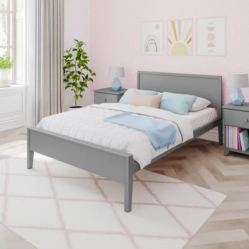 Vista 9 de Max & Lily Cama Full, Marco de Cama Full de Madera Maciza con Cabecera de Panel, Cama Full para Niños con Soporte de Listones de Madera, No Necesita