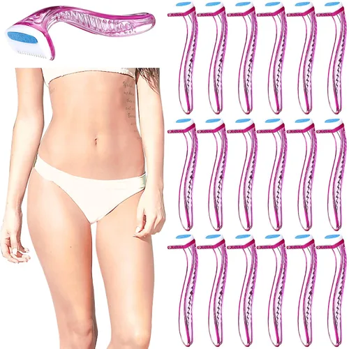 Vista 8 de Honoson 16 piezas de maquinilla de afeitar desechables para mujer, kit de afeitado de piel sensible con cubierta protectora, recortadora
