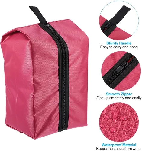 Vista 4 de PATIKIL Bolsas de zapatos para viajes, bolsa portátil para zapatos con cremallera, impermeable, organizador de zapatos para hombres y mujeres