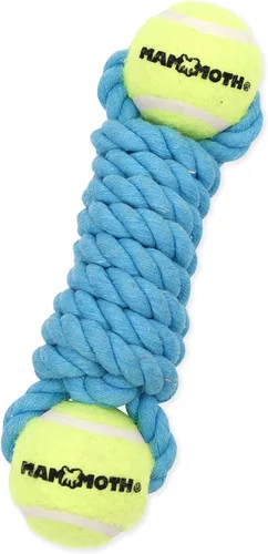 Vista 8 de Mammoth - Juguete de cuerda para masticar con pelotas de tenis, juguete interactivo de algodón y poliéster para perros, juguete interactivo