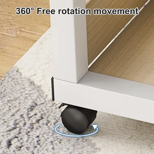 Vista 6 de Roadoor Escritorio de computadora de altura ajustable, escritorios de oficina para espacios pequeños, mesa compacta para mesita de noche, escritorio