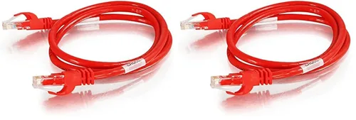Vista 2 de C2G 27861 Cable cruzado Cat6 - Cable Ethernet cruzado de red sin blindaje sin enganches, rojo (3 pies, 3.0 ft)
