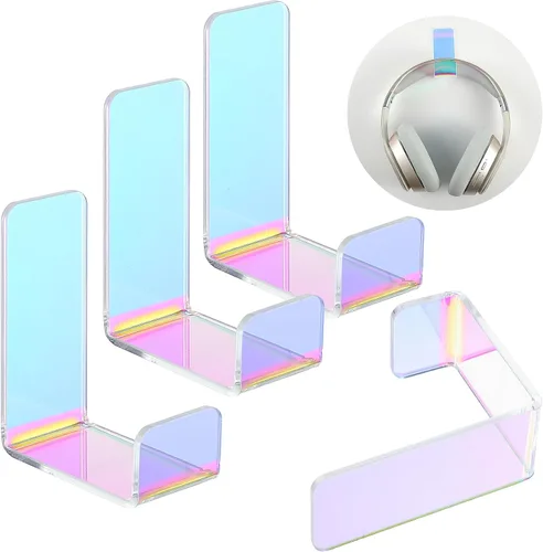 Vista 11 de Weewooday 4 Piezas Colgador para Auriculares Soporte de Escritorio Adhesivo Gancho para Auriculares Montaje en Pared Soporte para Auriculares