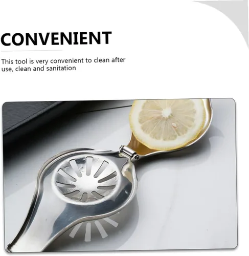 Vista 3 de NUOBESTY Exprimidor manual de limón de acero inoxidable, exprimidor de frutas resistente, prensa de cítricos multifuncional para uso doméstico