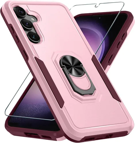 Vista 14 de Compatible con Samsung Galaxy S24/S25 Funda con Protector de Pantalla de Vidrio Templado, Resistente a Prueba de Golpes de Servicio Pesado Funda