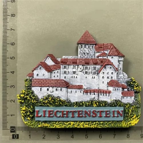 Vista 6 de Vaduz Castle Liechtenstein - Imán para nevera, recuerdo de viaje, decoración de nevera, 3D, calcomanía magnética, colección artesanal