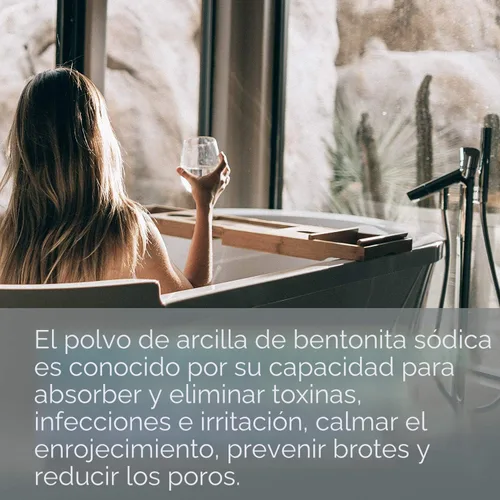 Vista 3 de Pure Body Naturals Polvo de bentonita pura para baño y máscara facial, arcilla curativa india pura para quemaduras, mastitis, piel inflamada