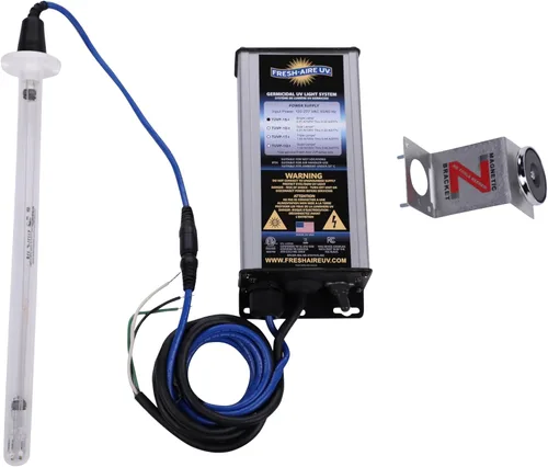 Vista 4 de Fresh-Aire UV Sistema de luz UV serie AHU, purificador de aire para todo el hogar, incluye lámpara de dos años y fuente de alimentación de grado