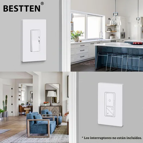 Vista 6 de BESTTEN - Placa de pared decorativa sin tornillos de 1 banda, tamaño mediano de 4.88 pulgadas de alto x 3.11 pulgadas de ancho, USWP6 blanco nieve