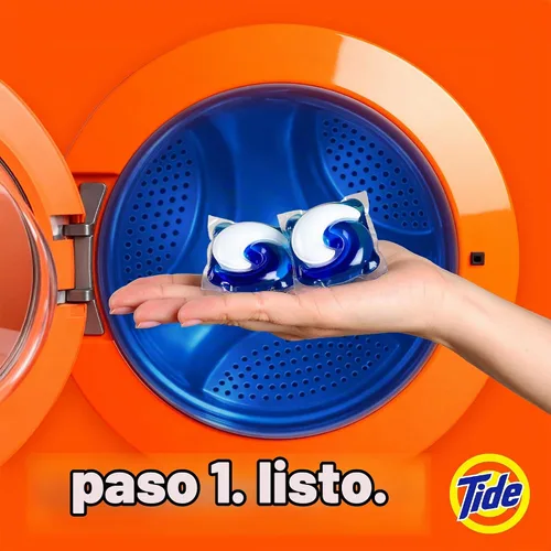 Vista 5 de Tide PODS cápsulas de detergente para lavandería, removedor de manchas 3 en 1, combatiente de olores, protector de color, 112 unidades, compatible