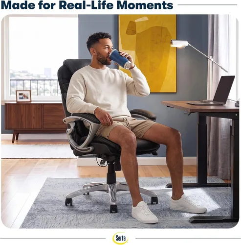 Vista 4 de Serta Bryce - Silla ejecutiva de oficina, sillas de escritorio para computadora ergonómicas con soporte lumbar AIR patentado, almohadas cómodas