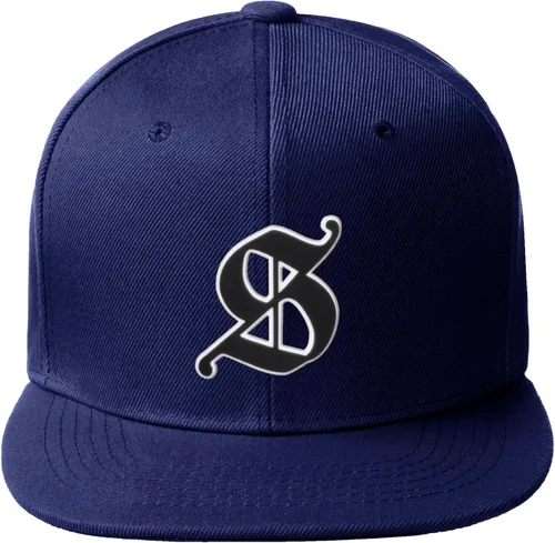 Vista 293 de Daxton Gorra clásica con visera de billete plano con letras del alfabeto inglés antiguo de la A a la Z