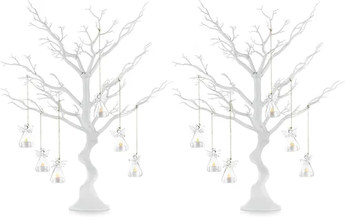 Vista 19 de NUPTIO Árbol Artificial Negro de Halloween: 22.8 pulgadas de Alto Exhibidor de Ornamentos Navideños Árboles Falsos Manzanita Ramas Decorativas