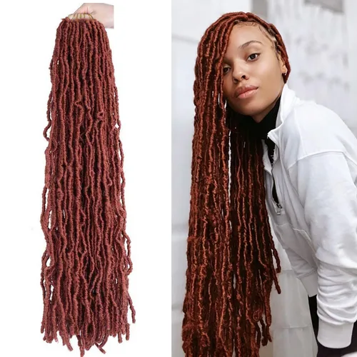 Vista 59 de 6 Paquetes Soft Locs Cabello de Ganchillo Pre Looped Faux Locs Trenzas de Ganchillo Goddess Locs Dreadlocs Cabello Sintético Para Mujeres Negras 1b
