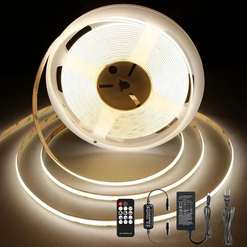Vista 17 de Pandery Tira de LED COB, Tira de Luces LED 1M/3.28ft, Tiras LED Regulables por Toque, CRI90+, Luz COB LED Blanca Cálida 2700K, 960LEDs, Tira