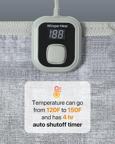 Vista 4 de Alfombrilla eléctrica con calefacción WhisperHeat™ – Alfombra eléctrica activada al tocar y calentador de pies y suelo - Calefacción silenciosa