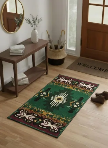 Vista 106 de YHSF South West - alfombra estilo nativo americano del suroeste C318 - fácil de limpiar, gruesa, suave, duradera, alfombra inspirada en tribus