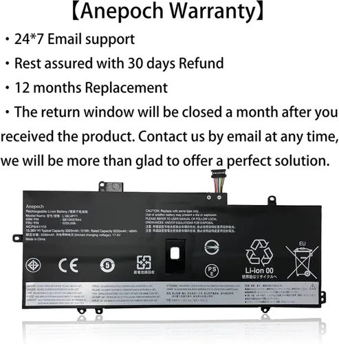 Vista 2 de Batería de repuesto para laptop L18C4P71 02DL006 para Lenovo ThinkPad X1 Yoga 4ª generación / X1 Carbon 7ª 8ª generación SB10K97644 02DL004 L18L4P71