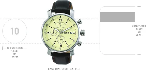 Vista 3 de Fossil Rhett Reloj cronógrafo de cuero - marrón oscuro Bq1007 plateado Cronógrafo