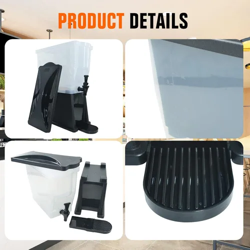 Vista 3 de Hakka - Dispensador de bebidas de 3 galones, dispensador de agua de bebidas de jugo comercial para fiestas, tanque de 11 litros con espita