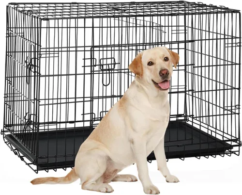 Vista 20 de Jaula para perros pequeños de 24 pulgadas, jaulas resistentes para perros pequeños, jaula plegable de alambre de metal con bandejas extraíbles