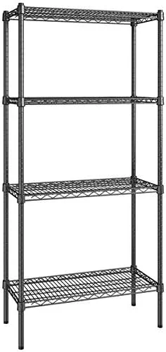 Vista 97 de Kit de 4 estantes de epoxi verde NSF de 21 x 72 pulgadas con postes de 86 pulgadas, estantería de almacenamiento resistente, kit de estantería