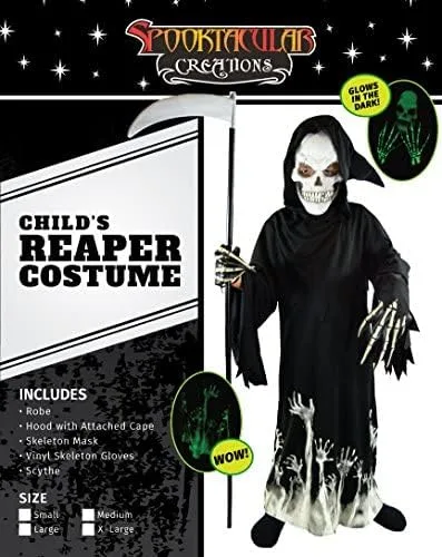 Vista 6 de Spooktacular Creations Disfraz de fantasma de lujo que brilla en la oscuridad para niños