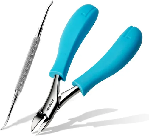 Vista 7 de MR.GREEN Cortaúñas para uñas de los pies, antisalpicaduras, profesionales, encarnadas, gruesas, duras, herramientas de pedicura, juegos de manicura