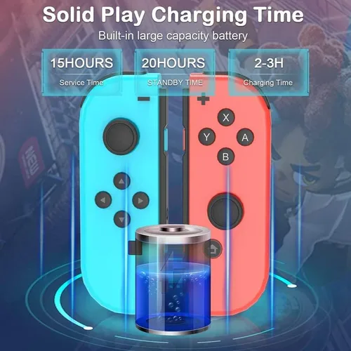 Vista 5 de Reemplazo para controlador Nintendo Switch, Joycon inalámbrico para controladores de interruptor, Joycons para Switch Nintendo con sensor