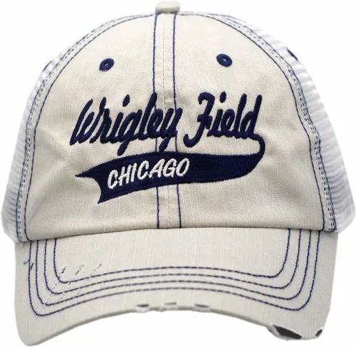 Vista 2 de Wrigley Field Chicago - Gorra de camionero sin estructura, color caqui, Caqui