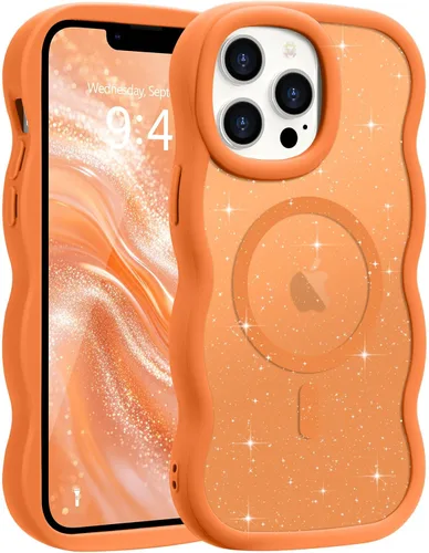 Vista 93 de Pepmune - Funda para iPhone 12 Pro Max con marco ondulado y estructura rígida, color mate claro, cubierta trasera unisex, compatible con Magsafe