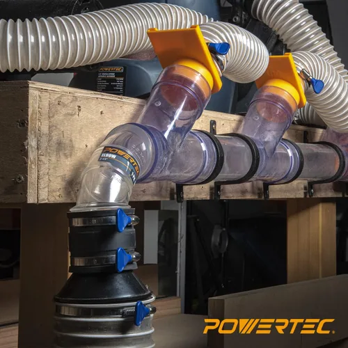 Vista 6 de POWERTEC 70337 Manguito Flexible de Control de Polvo de 2-1/2" con Abrazaderas de Manguera de Llave Ajustable, Acoplador de Manguito de Goma