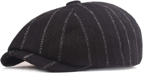 Vista 14 de Reyox Gorra unisex de algodón Newsboy 8 Panel Sombrero Cabbie Flat Cap Púrpura (Plaid Purple)