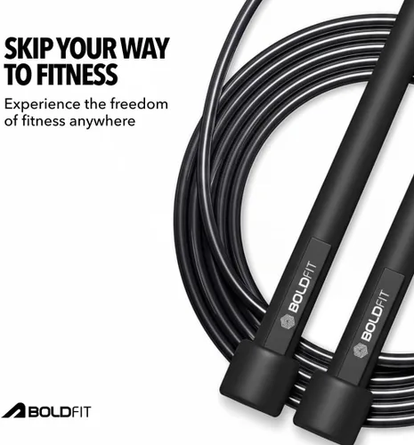 Vista 7 de Boldfit Cuerda de saltar para hombres y mujeres con cuerda de salto de velocidad de altura ajustable para ejercicio, gimnasio, deportes fitness