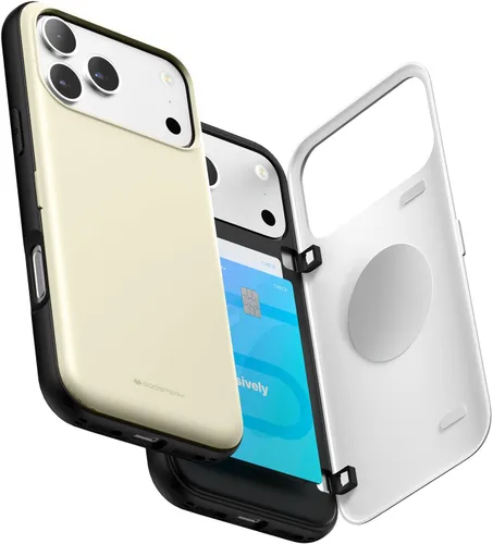 Vista 31 de GOOSPERY Parachoques magnético para puerta compatible con iPhone 15, funda con tarjetero, cartera con cierre magnético automático, protector de Azul