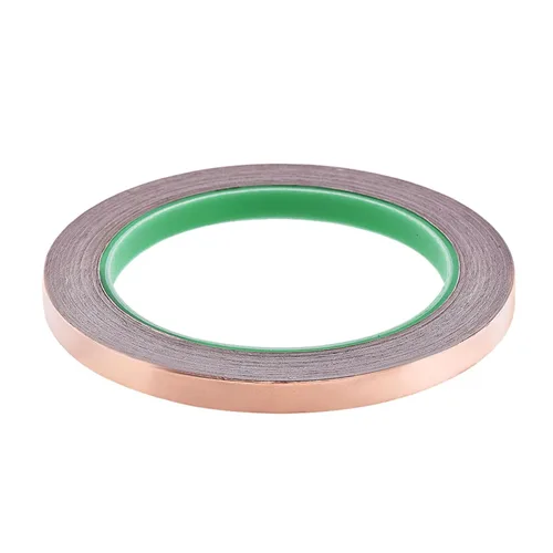 Vista 7 de Cinta adhesiva conductora de doble cara para blindaje EMI, vitrales, circuitos de papel, conexión a tierra, rollo de 1/4"/66 pies/2