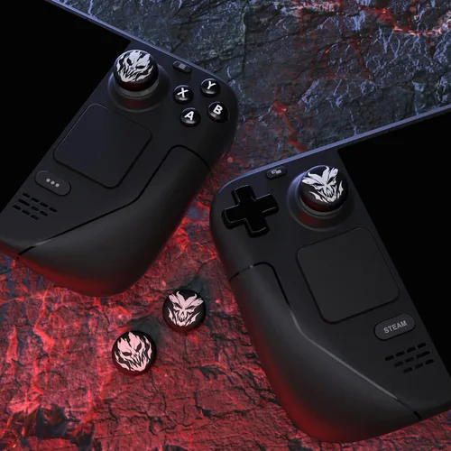 Vista 7 de PlayVital Thumb Grip Caps for Steam Deck LCD, Silicone Thumbsticks Grips Joystick Caps for Steam Deck OLED - Fire Demons