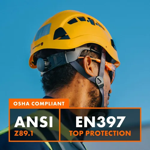 Vista 5 de Casco Protector Defender Safety H1 con Visera ANSI Z89.1