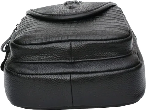 Vista 5 de Hebetag Mochila cruzada de cuero para hombres y mujeres, para viajes, al aire libre, senderismo, camping, bolsa de hombro, bolsa de trabajo