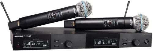 Vista 3 de Shure Sistema de micrófono inalámbrico digital SLXD24/B58, incluye transmisor de mano SLXD2 con cápsula de micrófono vocal BETA 58A y receptor