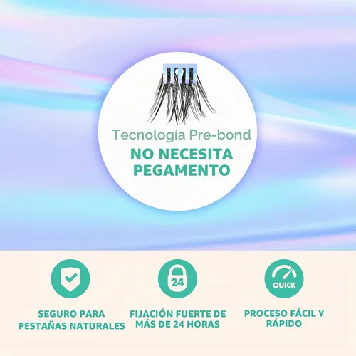 Vista 6 de i-ENVY Press&Go - Kit de pestañas autoadhesivas y aplicador, racimos de pestañas postizas sin pegamento, pestañas postizas de fácil aplicación Glam