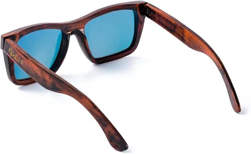 Vista 2 de SHELOO Gafas de sol polarizadas de madera de bambú para hombres y mujeres, estilo retro, 100% UV400