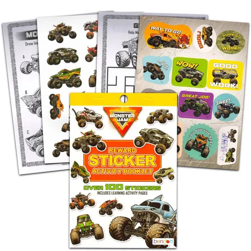 Vista 3 de Monster Jam Ultimate Coloring Book Set for Kids Activity Bundle with Monster Jam Imagine Ink, Mini Coloring Book, 100+ Stickers, Door Hanger and