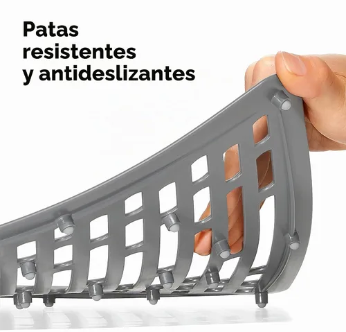 Vista 6 de OXO Good Grips - Alfombrilla de silicona para fregadero, tamaño grande Cojines para fregadero y platos, pies elevados para flujo de aire, ideales