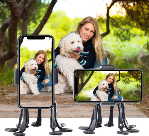 Vista 2 de Trípode de pulpo para teléfono celular, soporte universal para teléfono inteligente, trípode de pulpo, 8 patas para todos los teléfonos inteligentes