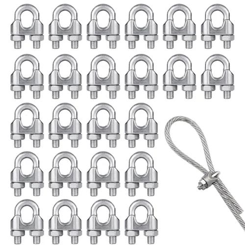 Vista 11 de Venforze Abrazadera de cuerda de alambre de 12PCS M3 1/8 "pulgadas, abrazaderas de cable de alambre de acero inoxidable 304 M3