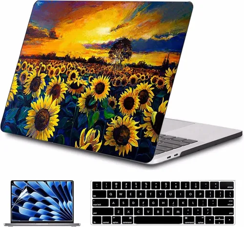 Vista 18 de Funda para MacBook Air de 15 pulgadas A3241 A3114 A2941 (versión 2023 2024 2025) – Carcasa rígida protectora a presión para MacBook Air de 15.3