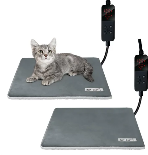 Vista 13 de Rest-Eazzzy - Almohadilla térmica para mascotas para gatos, impermeable, antimordeduras Azul